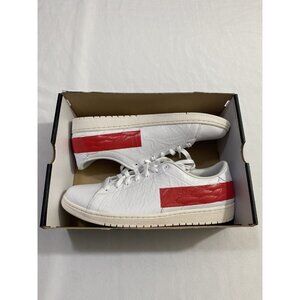 Jordan White and Red Athletic Shoes